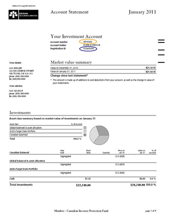 Sample Account Statement