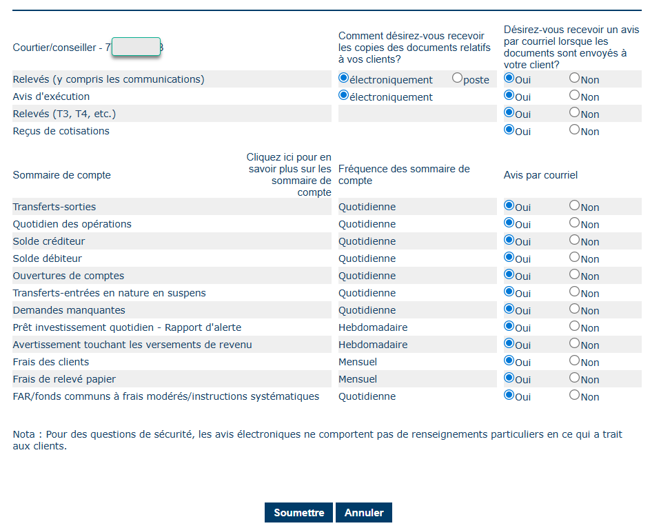 FAQ - Mes paramètres - Alertes électroniques